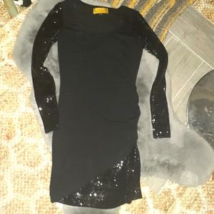 Nicole Miller Black Sequins Dress